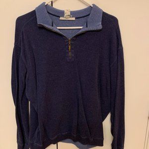 Navy Quarter Zip Sweater (Size Medium)